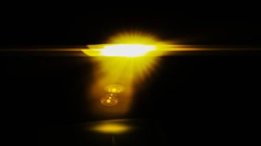 Gerçekçi Len parlama ışık efekti siyah arka plan üzerinde. Optik