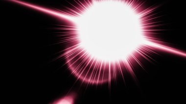 Gerçekçi Len parlama ışık efekti siyah arka plan üzerinde. Optik