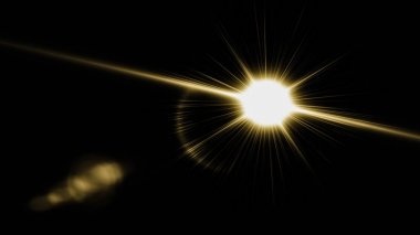 Gerçekçi Len parlama ışık efekti siyah arka plan üzerinde. Optik