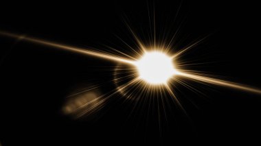 Gerçekçi Len parlama ışık efekti siyah arka plan üzerinde. Optik
