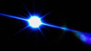 Gerçekçi Len parlama ışık efekti siyah arka plan üzerinde. Optik