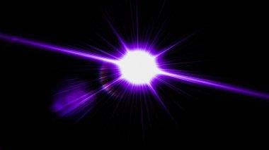 Gerçekçi Len parlama ışık efekti siyah arka plan üzerinde. Optik