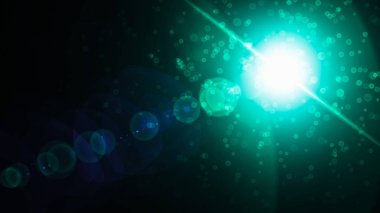 Gerçekçi Len parlama ışık efekti siyah arka plan üzerinde. Optik