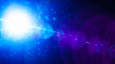 Gerçekçi Len parlama ışık efekti siyah arka plan üzerinde. Optik