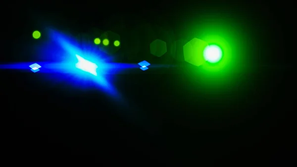 Realistic Len flare glow light effect on black background. Optic — Stock Photo, Image