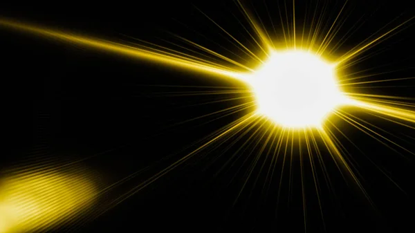 Effetto luce bagliore realistico Len bagliore su sfondo nero. Ottica — Foto Stock