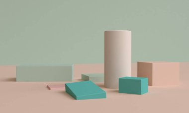 Minimalist soyut arka plan, ilkel geometrik şekiller, p