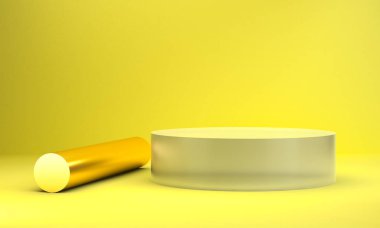 Geometrik şekil minimal, 3d render.