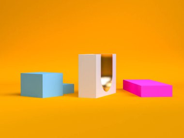 Geometrik Minimalist soyut arka plan, ilkel figürler, 