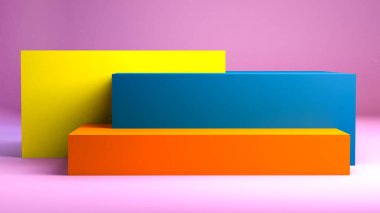 Geometrik şekil minimal, 3d render.