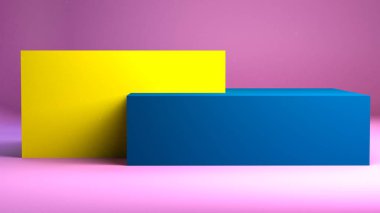 Geometrik şekil minimal, 3d render.