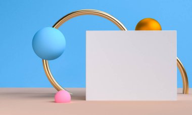 Geometrik Minimalist soyut arka plan, ilkel figürler, 