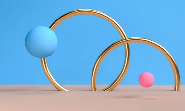 Geometrik Minimalist soyut arka plan, ilkel figürler, 