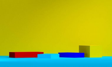 Geometrik şekil minimal, 3d render.