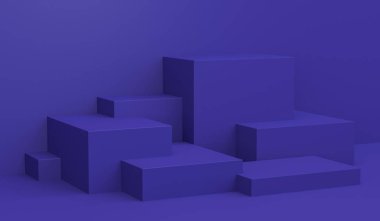 Geometrik formları ile Sahne, minimal arka plan, 3d render