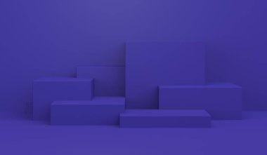 Geometrik formları ile Sahne, minimal arka plan, 3d render