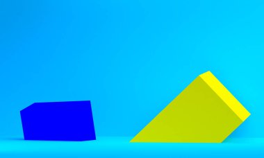 Geometrik formları ile Sahne, minimal soyut arka plan, 3d re