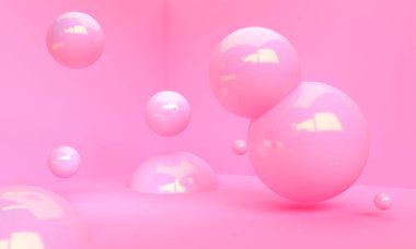 Geometrik formları ile Sahne, minimal soyut arka plan, 3d re