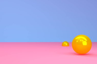 Geometrik formları ile Sahne, minimal soyut arka plan, 3d re