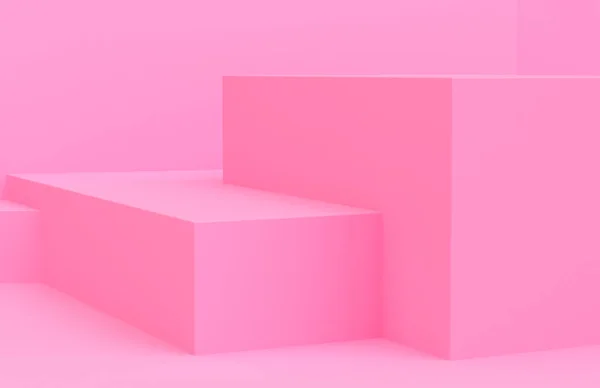 Scen med geometriska former, minimal abstrakt bakgrund, 3D re — Stockfoto