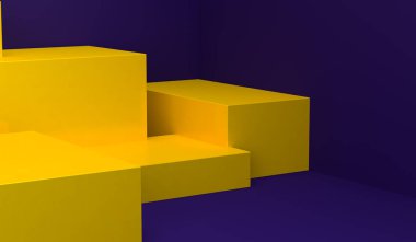 Geometrik şekil Minimalist soyut arka plan, 3d render