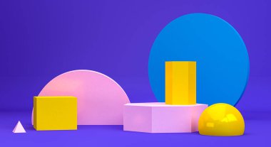 Geometrik şekil Minimalist soyut arka plan, 3d render