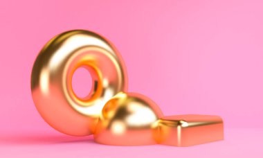 Geometrik şekil Minimalist soyut arka plan, 3d render