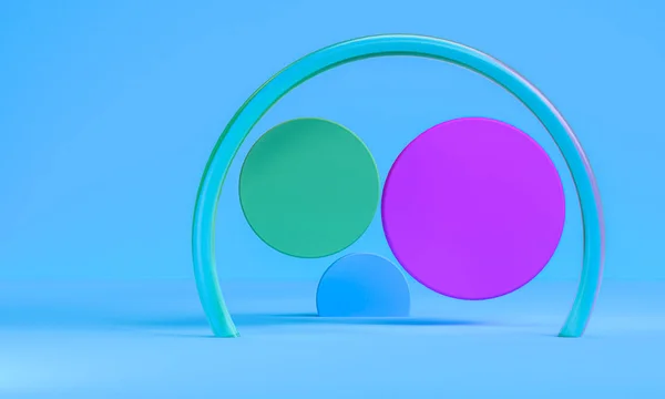 Geometrický tvar minimalistický abstraktní pozadí, 3D vykreslení — Stock fotografie