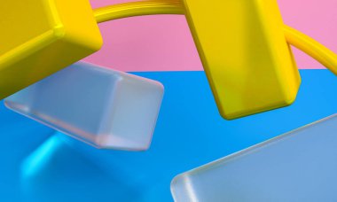 Geometrik şekil Minimalist soyut arka plan, 3d render