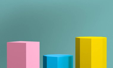 Geometrik şekil Minimalist soyut arka plan, 3d render