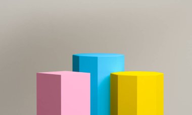 Geometrik şekil Minimalist soyut arka plan, 3d render