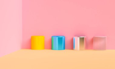 Minimalist soyut arka plan, ilkel geometrik şekiller.