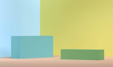 Minimalist soyut arka plan, ilkel geometrik şekiller.