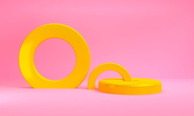 Minimalist soyut geometrik şekiller arka plan, 3d render.