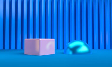 Minimalist soyut geometrik şekiller arka plan, 3d render.