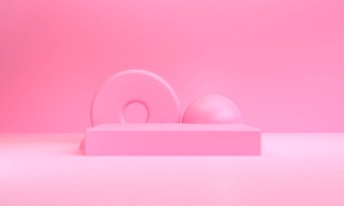 Minimalist soyut geometrik şekiller arka plan, 3d render.