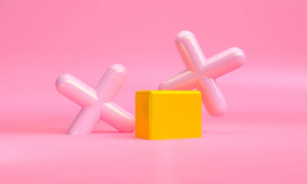 Minimalistická abstraktní geometrická čísla pozadí, 3D vykreslení. — Stock fotografie