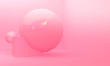 Geometrik şekil sahnesi Minimal stil, 3d render.