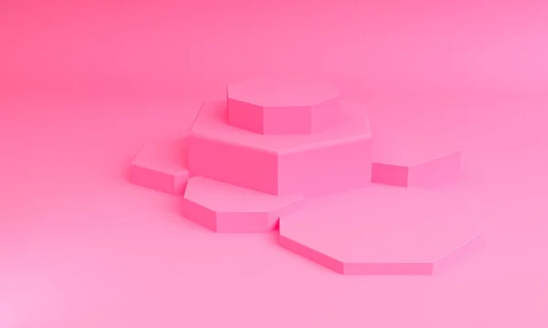 Geometrische Form Szene minimaler Stil, 3D-Darstellung. — Stockfoto