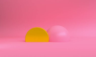 Minimalist soyut arkaplan, ilkel geometrik, 3D görüntüleme.