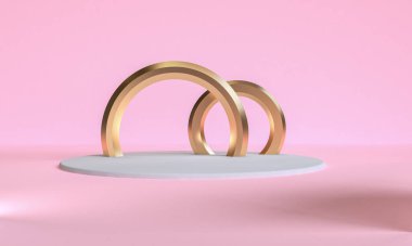 3d Pembe renk minimalist stil tasarımı, sahne podyumu sunum taklidi, 3d canlandırma soyut arkaplan.