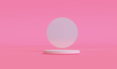 3d Pembe renk minimalist stil tasarımı, sahne podyumu sunum taklidi, 3d canlandırma soyut arkaplan.