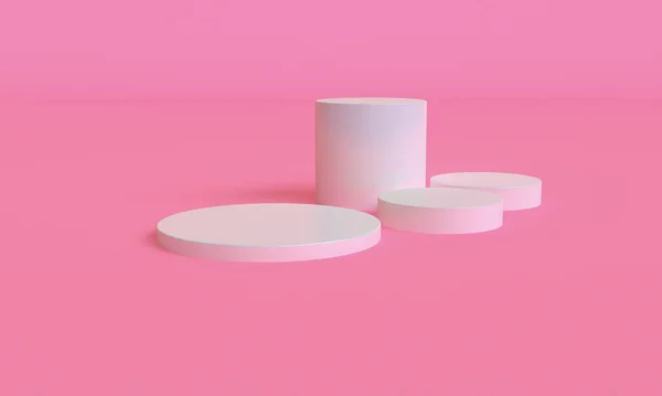 Pink Farve Minimalistisk Stil Design Scene Podium Mock Præsentation Gøre Stock-billede