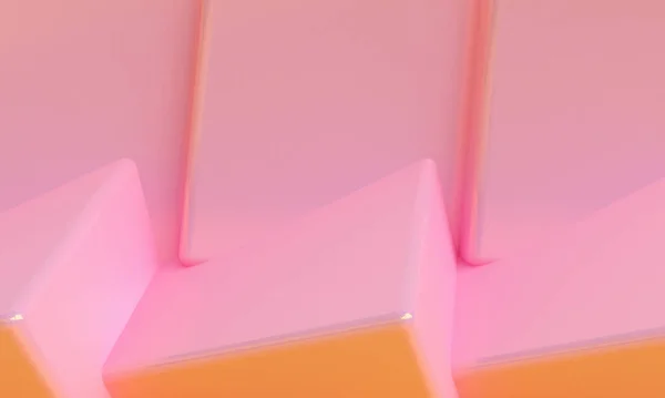 Розовый Цвет Минималистский Стиль Дизайна Сцена Подиум Макет Презентации Рендеринг — стоковое фото