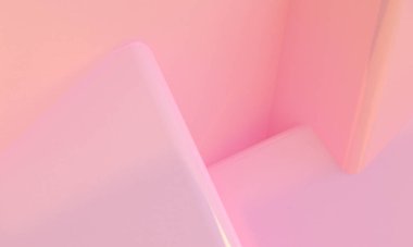 Pembe Kutu 3d minimalist stil tasarımı, sahne podyumu sunum modeli, 3D canlandırma soyut arkaplan.
