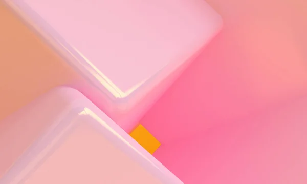 Rózsaszín Doboz Minimalista Stílus Design Jelenet Pódium Mock Bemutató Render Stock Kép