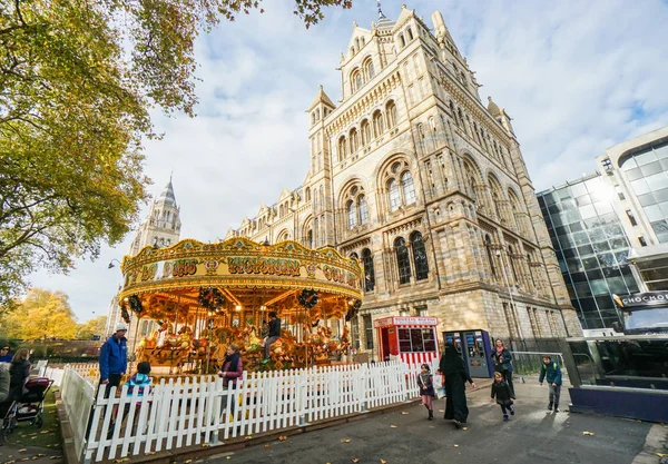 London November 2017 Karussell Winterfest Für Kinder Naturkundemuseum — Stockfoto