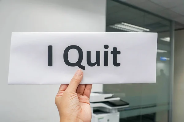 Close People Hold Paper Sheet Quit Resignation Office — Stock Photo, Image