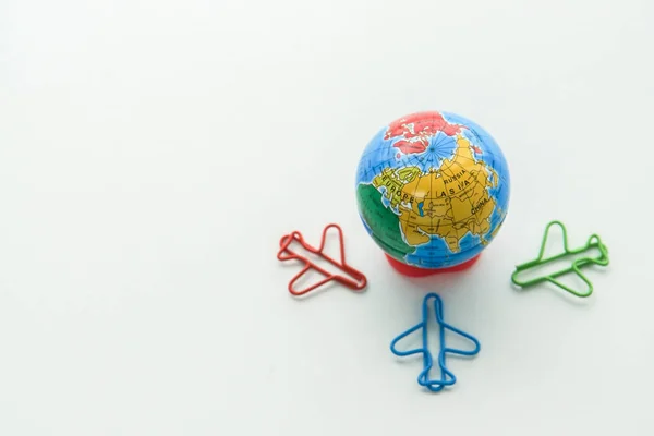 Viagens Isoladas Redor Mundo Com Aviões Para Explorar Novas Coisas — Fotografia de Stock
