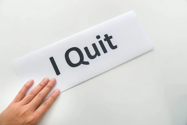 Isolated Woman Submit Resignation Letter Quit Office — Stock Photo, Image